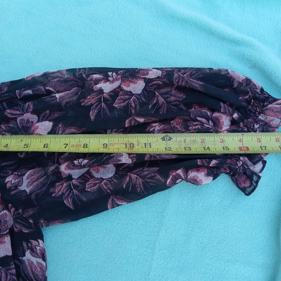 Ted Baker Black & Pink Floral Ballou Blouse - size 5 - Picture 8 of 8